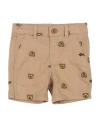 Guess Newborn Boy Shorts & Bermuda Shorts Camel Size 3 Cotton, Elastane In Multi