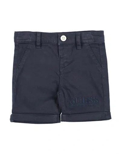 Guess Babies'  Newborn Boy Shorts & Bermuda Shorts Midnight Blue Size 3 Cotton, Elastane