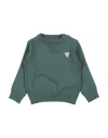 Guess Newborn Boy Sweater Dark Green Size 3 Organic Cotton, Polyamide In Green