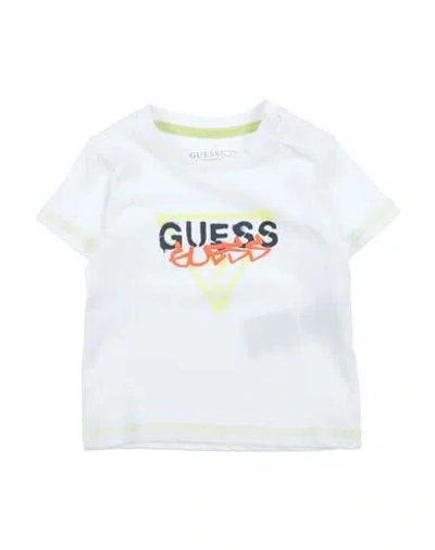 Guess Babies'  Newborn Boy T-shirt White Size 3 Cotton