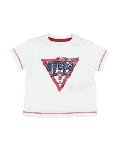 Guess Babies'  Newborn Boy T-shirt White Size 3 Cotton