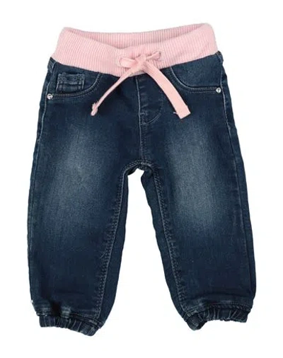Guess Babies'  Newborn Girl Pants Blue Size 3 Cotton, Polyester, Elastane