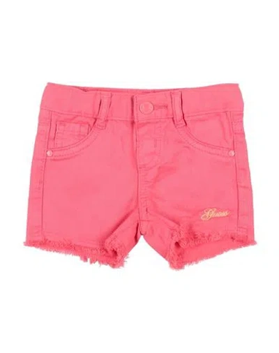 Guess Babies'  Newborn Girl Shorts & Bermuda Shorts Coral Size 3 Cotton In Red