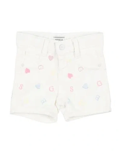 Guess Babies'  Newborn Girl Shorts & Bermuda Shorts White Size 3 Cotton