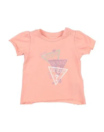 Guess Babies'  Newborn Girl T-shirt Blush Size 3 Cotton, Elastane In Pink