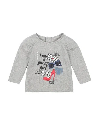 Guess Babies'  Newborn Girl T-shirt Light Grey Size 3 Cotton, Elastane In Gray
