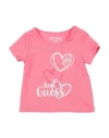 Guess Babies'  Newborn Girl T-shirt Magenta Size 3 Cotton, Elastane