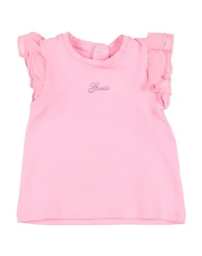 Guess Babies'  Newborn Girl T-shirt Pink Size 3 Cotton, Elastane, Polyester