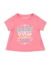 Guess Babies'  Newborn Girl T-shirt Salmon Pink Size 3 Organic Cotton, Elastane