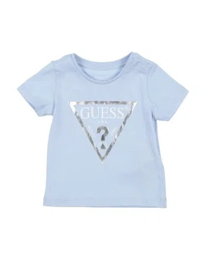 Guess Babies'  Newborn Girl T-shirt Sky Blue Size 3 Organic Cotton