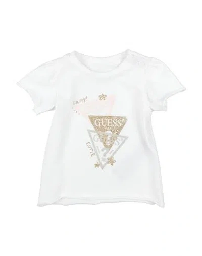 Guess Babies'  Newborn Girl T-shirt White Size 3 Cotton, Elastane
