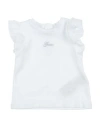 Guess Babies'  Newborn Girl T-shirt White Size 3 Cotton, Elastane, Polyester