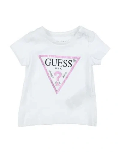 Guess Babies'  Newborn Girl T-shirt White Size 3 Organic Cotton