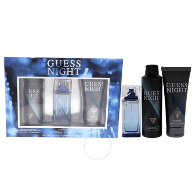 Guess Night By  For Men - 3 Pc Gift Set 3.4oz Edt Spray In Black