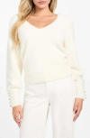 Guess Niko Faux Fur Sweater In White