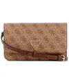 Guess Noelle Flap Organizer Crossbody In Latte Logo