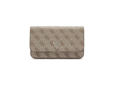 Guess Noelle Ii Crossbody Flap Organizer Cross Body Handbags Latte Logo: One Size In Brown
