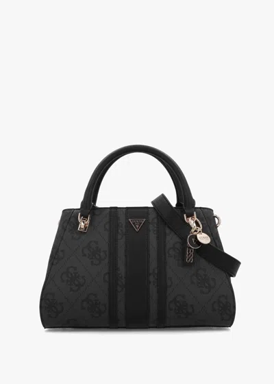Guess Noelle Ii Luxury Coal Logo Satchel Bag In Gray