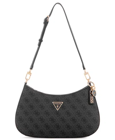 Guess Noelle Ii Small Top Zip Shoulder Bag In Black