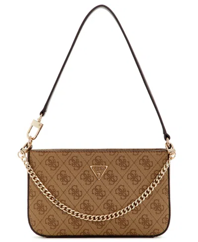 Guess Noelle Ii Small Top Zip Shoulder Bag In Brown