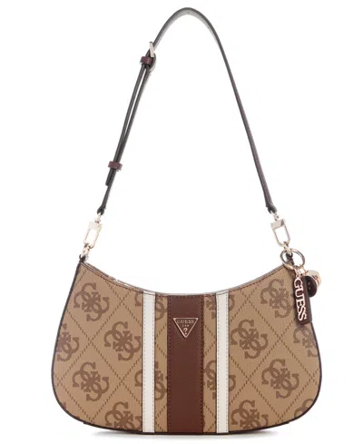 Guess Noelle Ii Top Zip Shoulder Bag In Brown