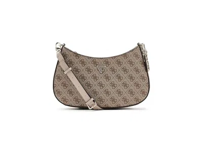 Guess Noelle Ii Top Zip Shoulder Bag Shoulder Handbags Latte Logo: One Size In Brown