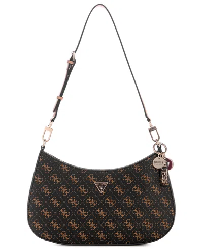 Guess Noelle Ii Top Zip Small Shoulder Bag In Brown