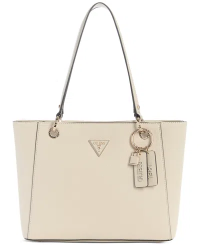 Guess Noelle Small Double Compartment Top Zip Tote Bag In Bone