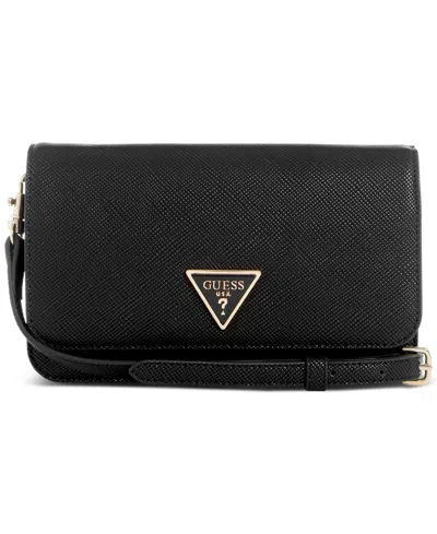 Guess Noelle Small Flap Organizer Crossbody In Black
