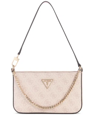 Guess Noelle Small Top Zip Shoulder In Orchid Logo