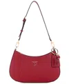 Guess Noelle Top Zip Shoulder Bag In Burgundy