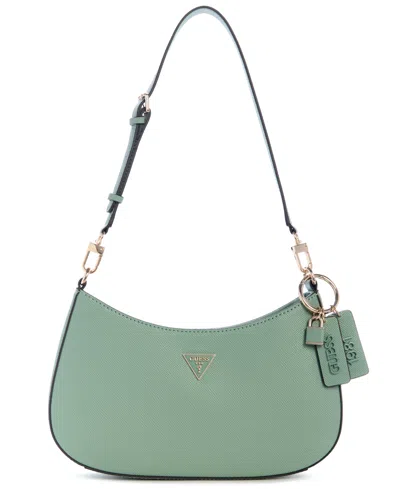 Guess Noelle Top Zip Shoulder Bag In Green
