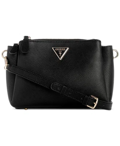 Guess Noelle Triple Compartment Crossbody In Black