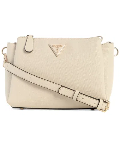 Guess Noelle Triple Compartment Crossbody In Light Beige