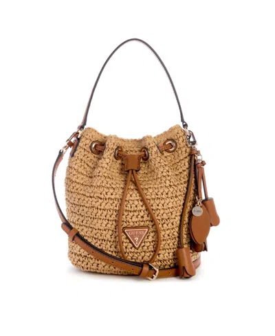 Guess Ofelia Mini Top Handle Bucket Handbag In Neutral