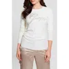 Guess Olive Embellished Logo Sweater In Cream White