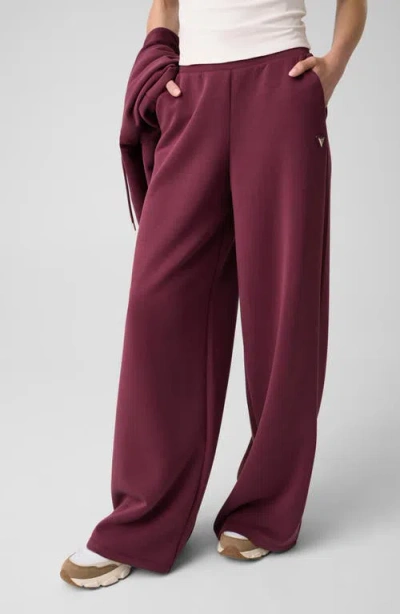 Guess Olympe Wide Leg Pants In Red