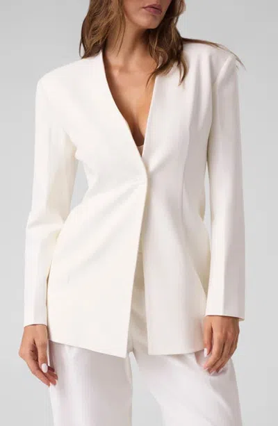 Guess One-button Structured Blazer In White
