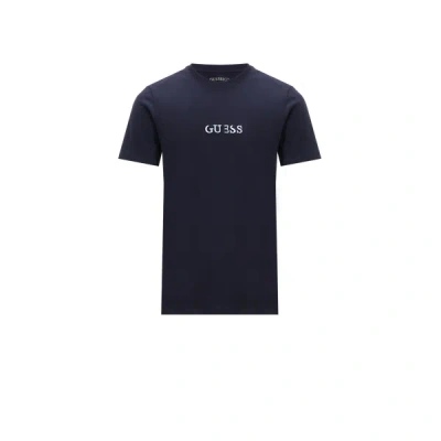 Guess Organic Cotton Logo T-shirt In Blue