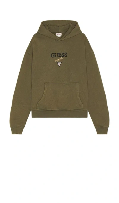 Guess Originals Baker Logo Hoodie In Olive