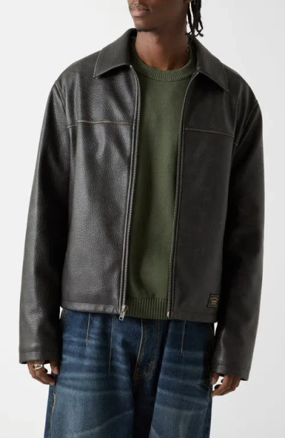 Guess Originals Faux Leather Jacket In Brown