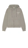 Guess Originals Garment Dyed Zip Up Hoodie In Grey