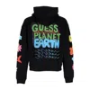 Guess Originals Go Earth Day Sunshine Hoodie Jet Black Men's Lightweight Hoodie In Jet Black