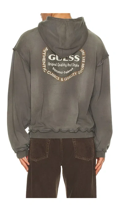 Guess Originals Graphic Boxy Hoodie In Gray