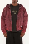 Guess Originals Hooded Sanded Denim Zip Jacket In Gtmw