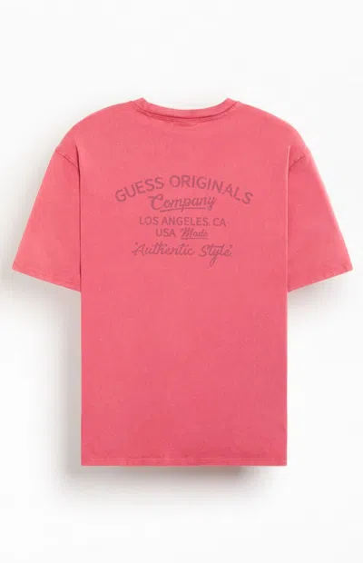 Guess Originals Men's Authentic T-shirt In Red In Pink