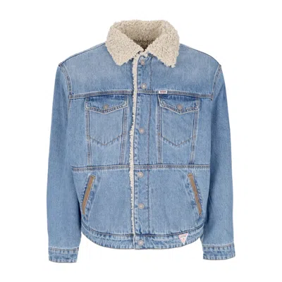Guess Originals Men's Jeans Jacket Go Vintage Denim Jacket Sanded Medium Wash