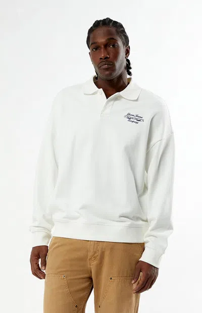 Guess Originals Men's Rugby Oversized Crew Neck Sweatshirt In White