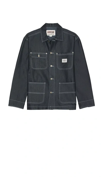 Guess Originals Metallic Chore Jacket In Blue