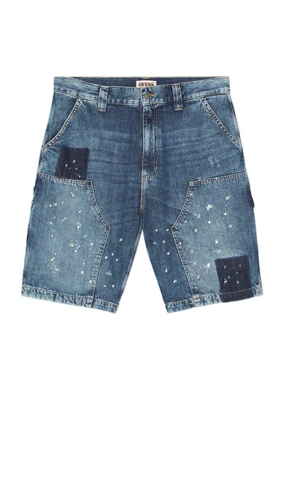 Guess Originals Panel Carpenter Short In Blue